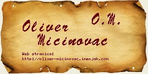 Oliver Mićinovac vizit kartica